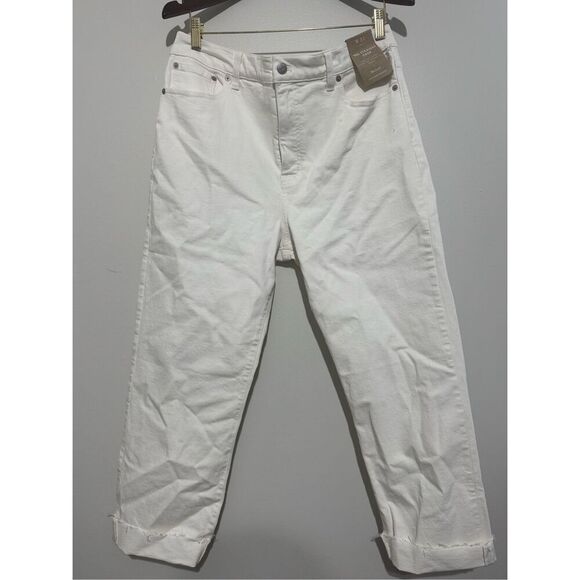 NWT New Madewell 90's Straight Crop Jeans Ivory Lighthouse Raw Hem Size 31 Women - Picture 2 of 13